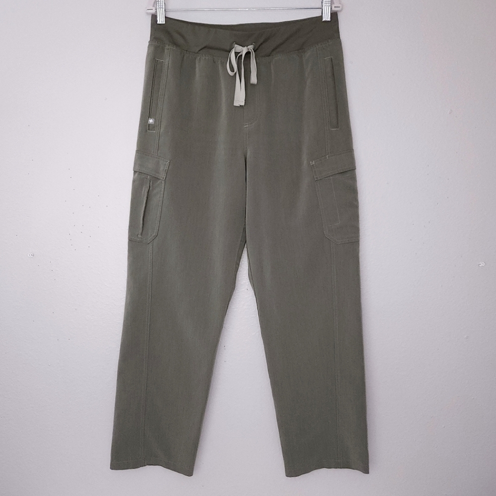 FIGS Ukwala High-Waisted Cargo Scrub Pants LP LARGE Petite